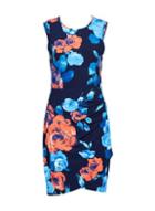 Dorothy Perkins *blue Vanilla Pleat Detail Drape Bodycon Dress