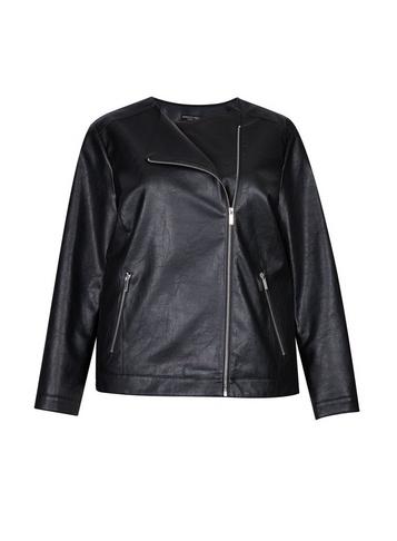 Dorothy Perkins *dp Curve Black Pu Collarless Jacket