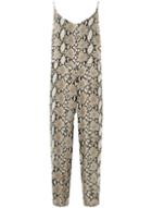 Dorothy Perkins Multi Coloured Snake Print Tie Back Jumpsuit