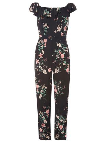 Dorothy Perkins Multi Coloured Floral Print Bardot Jumpsuit