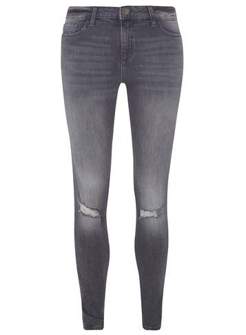 Dorothy Perkins *tall Grey Graphite Rip Knee 'darcy' Jeans