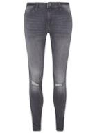 Dorothy Perkins *tall Grey Graphite Rip Knee 'darcy' Jeans