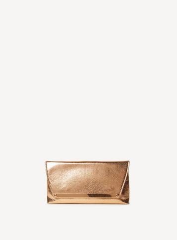 Dorothy Perkins Rose Gold Metal Bar Clutch Bag