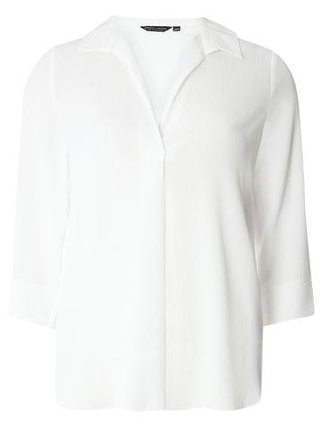 Dorothy Perkins Ivory Collar Deep V-neck Shirt