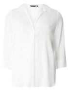 Dorothy Perkins Ivory Collar Deep V-neck Shirt