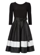 Dorothy Perkins *roman Originals Black And White Colour Block Skater Dress