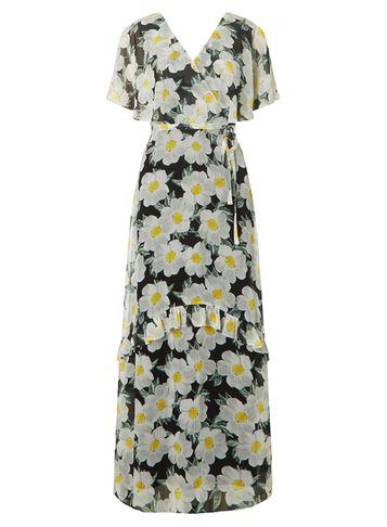 Dorothy Perkins Black Daisy Chiffon Maxi Dress