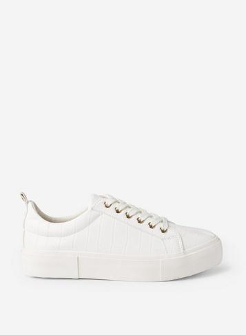 Dorothy Perkins White Crocodile 'indi' Trainers