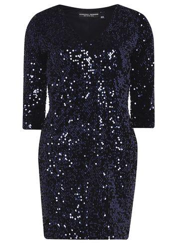 Dorothy Perkins Navy Velvet Sequin Bodycon Dress