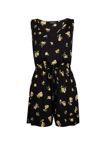 Dorothy Perkins Black Ruched Shoulder Playsuit
