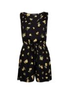 Dorothy Perkins Black Ruched Shoulder Playsuit