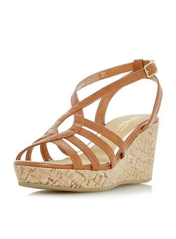 Dorothy Perkins *head Over Heels By Dune Tan 'kimmi' Wedge Sandals