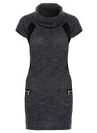 Dorothy Perkins *quiz Grey Knitted Cap Sleeve Tunic