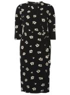 Dorothy Perkins Black Floral Wrap Midi Dress