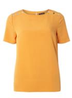 Dorothy Perkins Orange Button Shoulder T-shirt