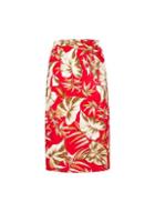 Dorothy Perkins Petite Red Tropical Print Skirt