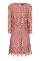 Dorothy Perkins *little Mistress Orange Crochet Shift Dress
