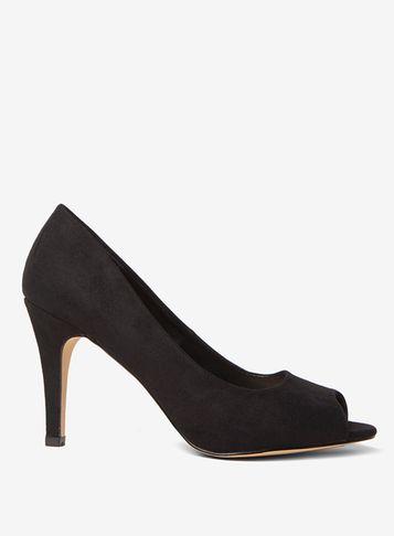 Dorothy Perkins Wide Fit Black 'clover' Court Shoes