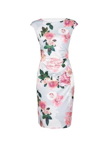 *billie & Blossom Grey Rose Print Bodycon Dress