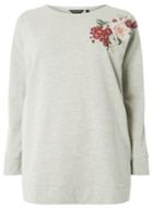 Dorothy Perkins Dp Curve Grey Embroidered Jumper