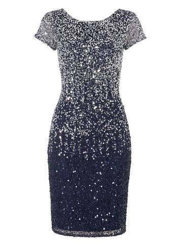 *roman Originals Midnight Blue Sequin Embellished Shift Dress
