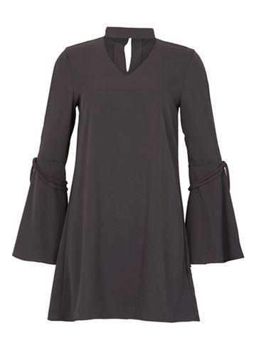 Dorothy Perkins *blue Vanilla Charcoal V-neck Swing Dress