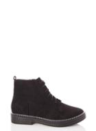 *quiz Black Studded Lace Up Ankle Boots