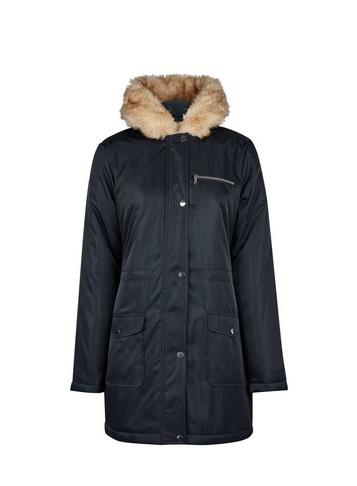 Dorothy Perkins Navy Faux Fur Hood Parka Coat