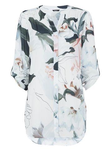 Dorothy Perkins *roman Originals Ivory Pastel Print Shirt