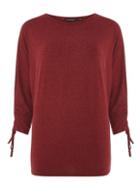 Dorothy Perkins Plum Marl Ruched Sleeve Top