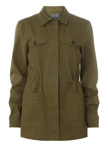 Dorothy Perkins *tall Khaki Stitch Front Shacket