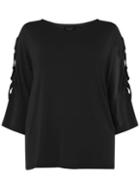 Dorothy Perkins Dp Curve Black Lattice Sleeve T-shirt