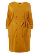 Dorothy Perkins *dp Curve Ochre Double Breasted Shirt Dress