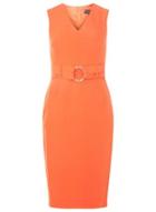 Dorothy Perkins Coral O-ring Belted Pencil Dress