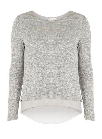 Dorothy Perkins *voulez Vouz Grey Zip Back Top