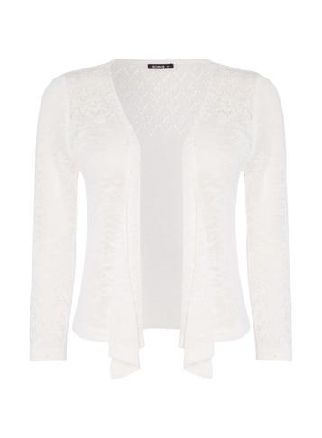Dorothy Perkins *roman Originals Ivory Pointelle Tie Shrug