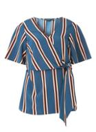 Dorothy Perkins Teal Stripe Wrap Top