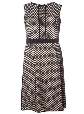 Dorothy Perkins Petite Black And Blush Mesh Swing Dress