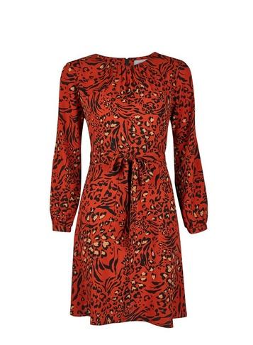 Dorothy Perkins Petite Multi Coloured Leopard Print Fit And Flare Dress