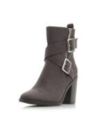 Dorothy Perkins *head Over Heels Grey Oblyx Ladies Heeled Ankle Boots