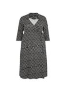 Dorothy Perkins *curve Black Spot Open Collar Shirt Dress