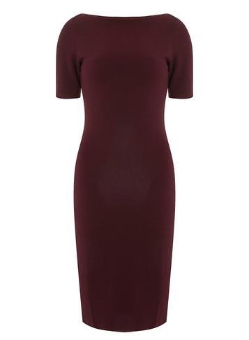 Dorothy Perkins Burgundy Split Neck Bodycon Dress