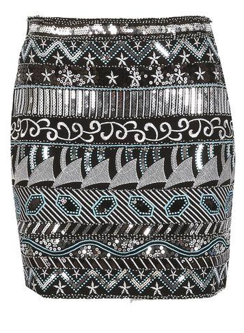 Dorothy Perkins *tenki Blue Beaded Party Skirt