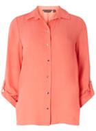 Dorothy Perkins Coral Tab Roll Sleeve Shirt