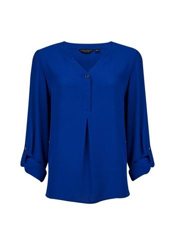Dorothy Perkins Cobalt Roll Sleeve Blouse