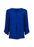 Dorothy Perkins Cobalt Roll Sleeve Blouse
