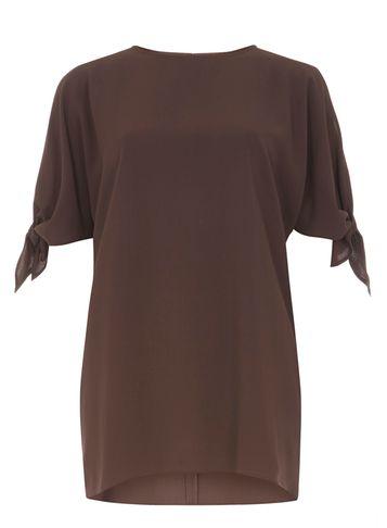 Dorothy Perkins Chocolate Tie Sleeve Top