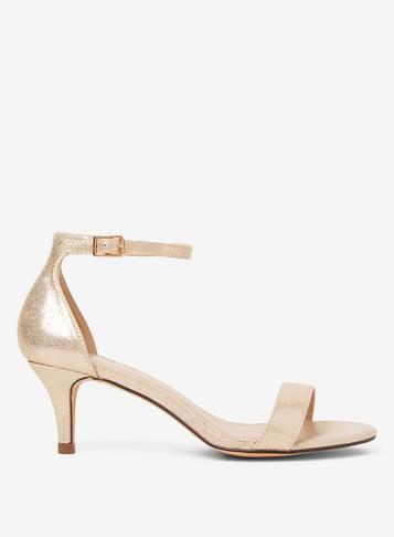 Dorothy Perkins Gold 'sunset' Kitten Heel Sandals