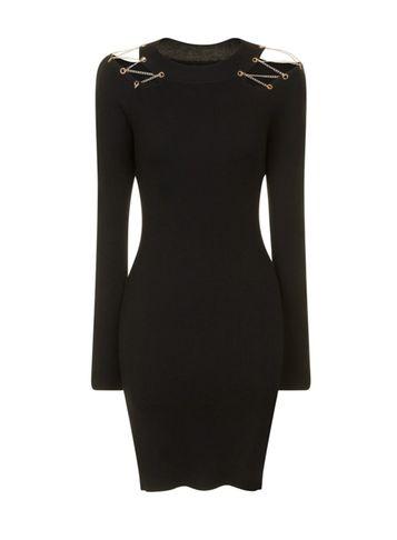 Dorothy Perkins *girls On Film Black Knitted Bodycon Dress