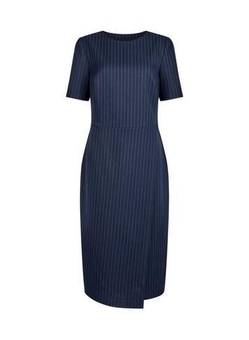 Dorothy Perkins *tall Navy Pinstripe Warp Dress
